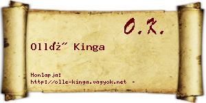 Ollé Kinga névjegykártya