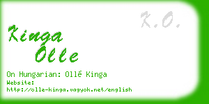 kinga olle business card